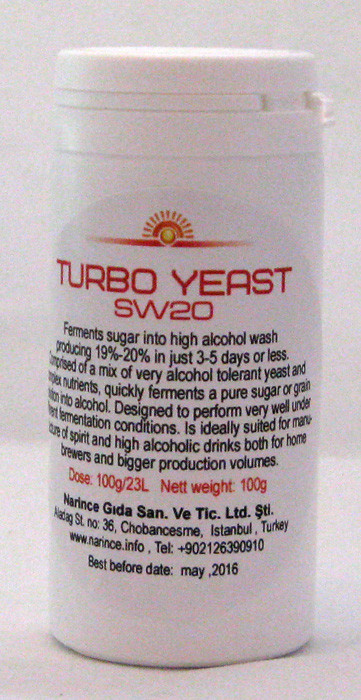 Спиртовые дрожжи  Turbo SW20  100 г